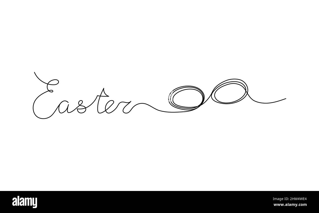 Design del giorno di Pasqua. Linea continua. Illustrazione vettoriale per poster, biglietti, striscioni e altro. Illustrazione Vettoriale