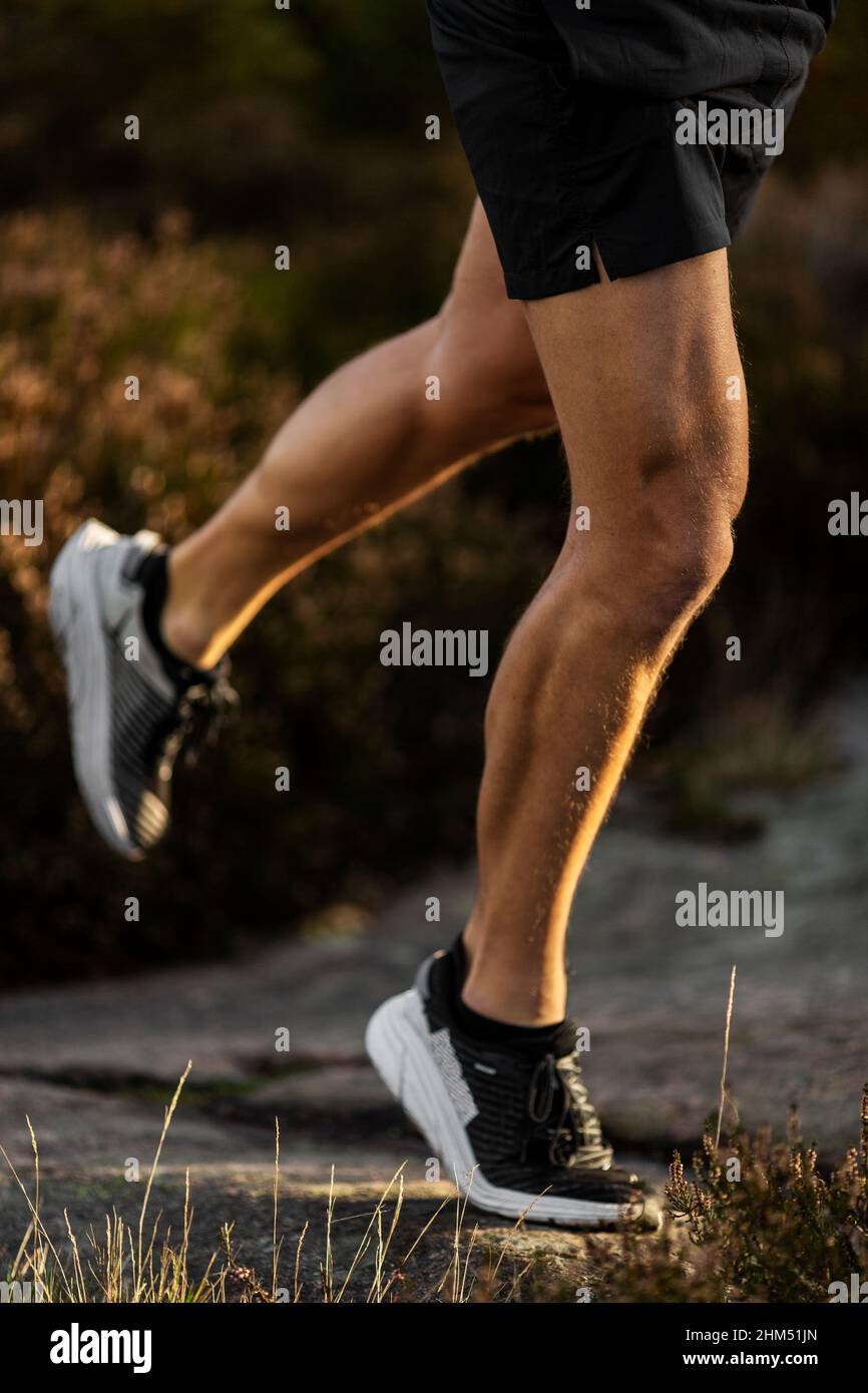 Sezione bassa di uomo che fa jogging Foto Stock