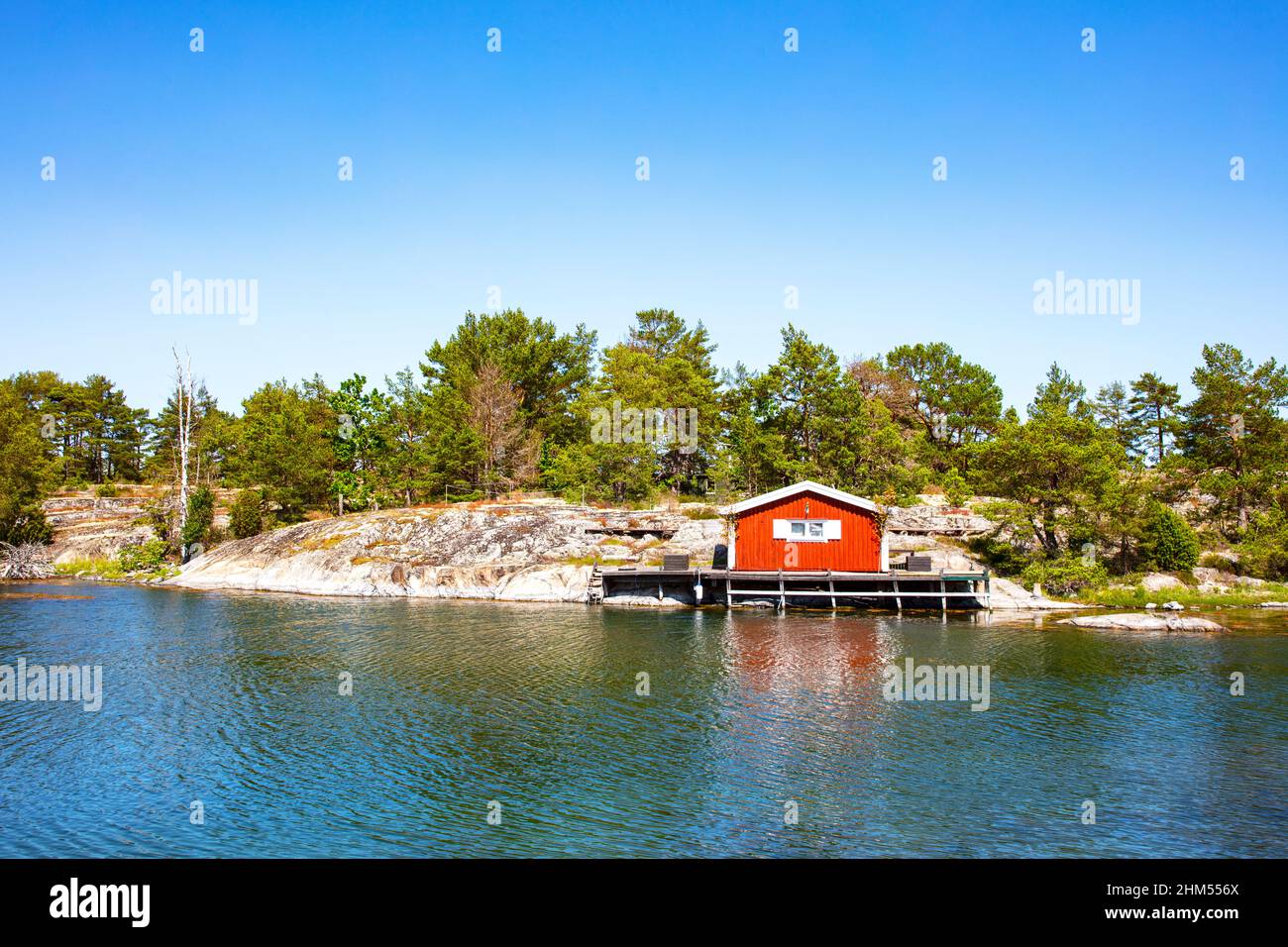 Casa di legno a Lakeshore Foto Stock