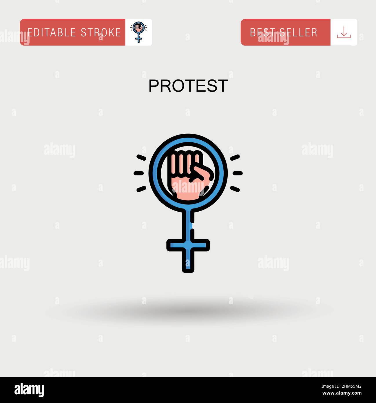 Protesta semplice icona vettoriale. Illustrazione Vettoriale