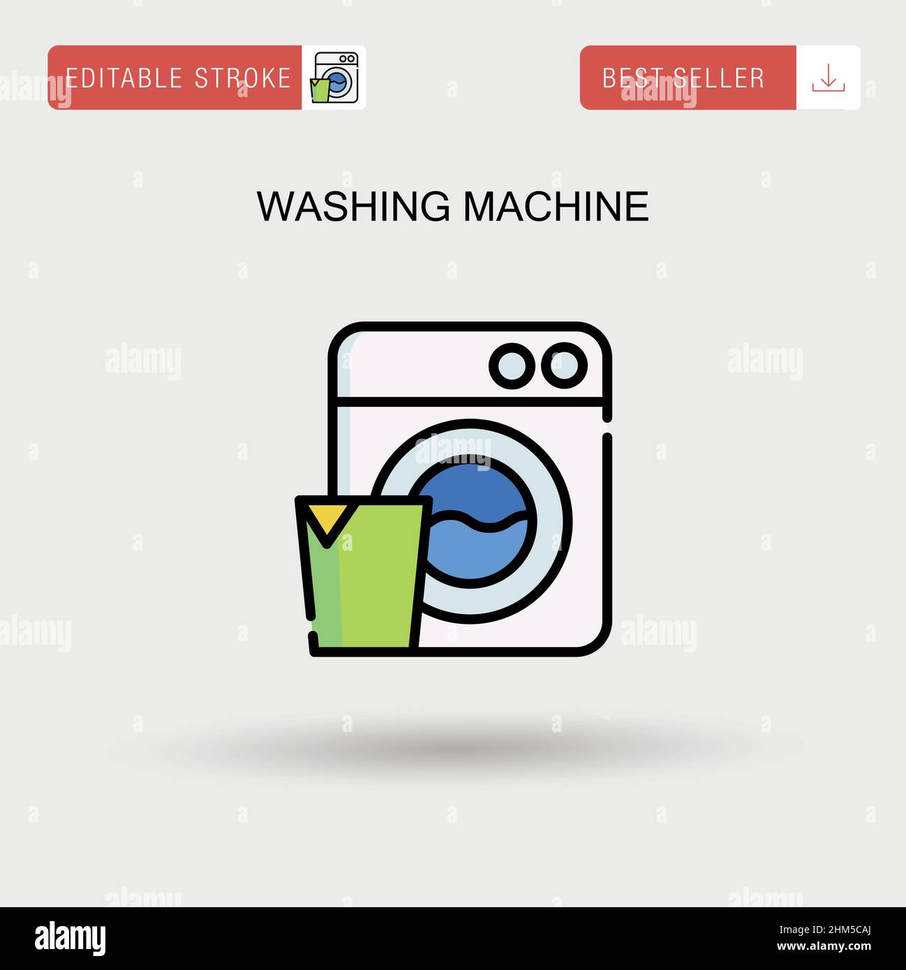 Lavatrice semplice icona vettoriale. Illustrazione Vettoriale