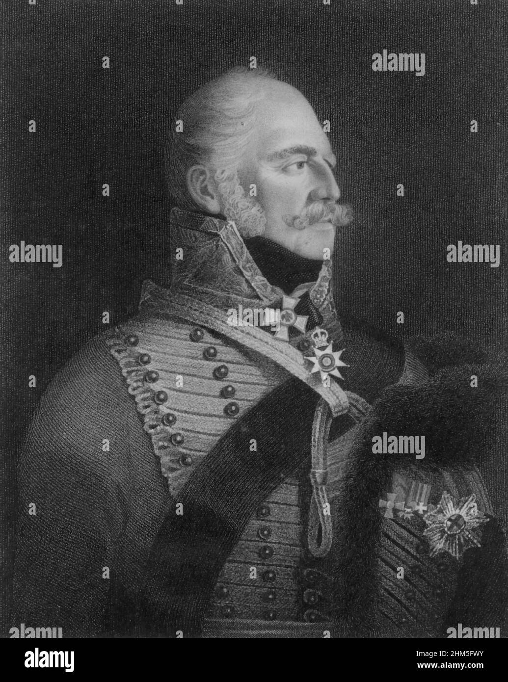 Ritratto di Ernest Augusto, duca di Cumberland e re di Hannover (1771-1851) - incisione, 19th secolo Foto Stock