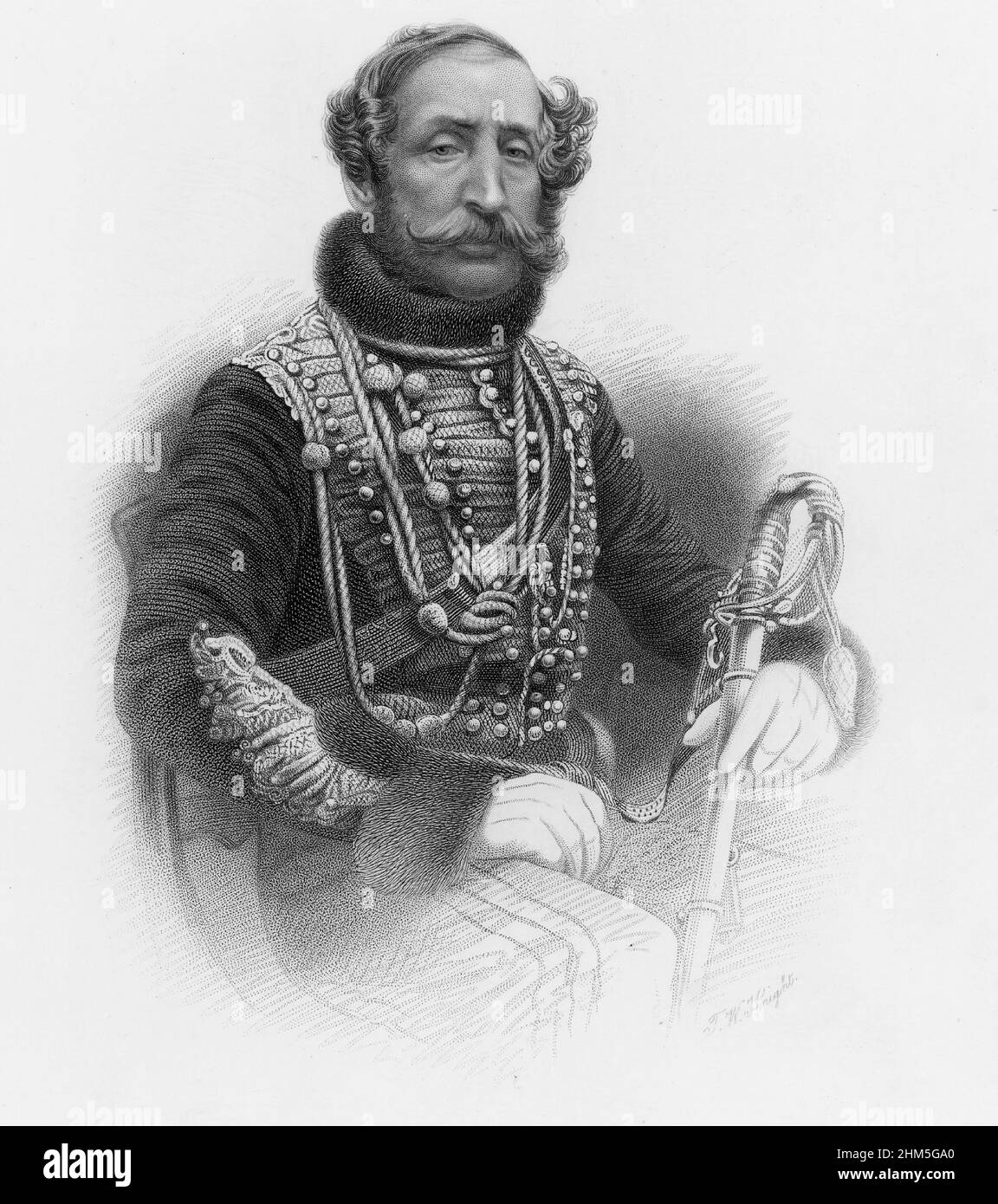 James Thomas Brudenell, settimo conte di Cardigan (1797-1868) ufficiale di cavalleria inglese Foto Stock