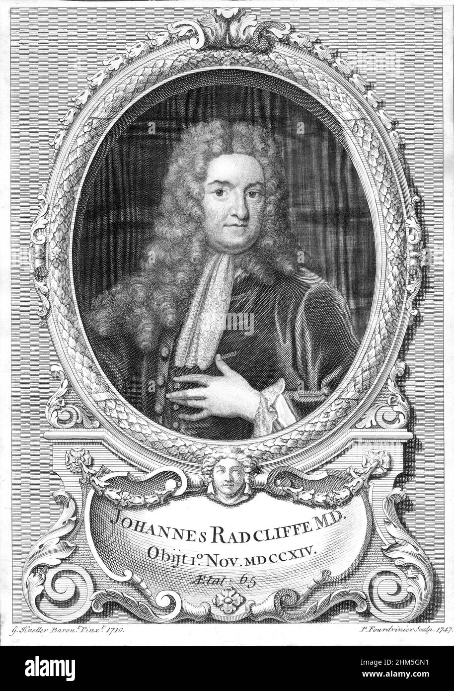 John Radcliffe (1650-1714), medico inglese Foto Stock