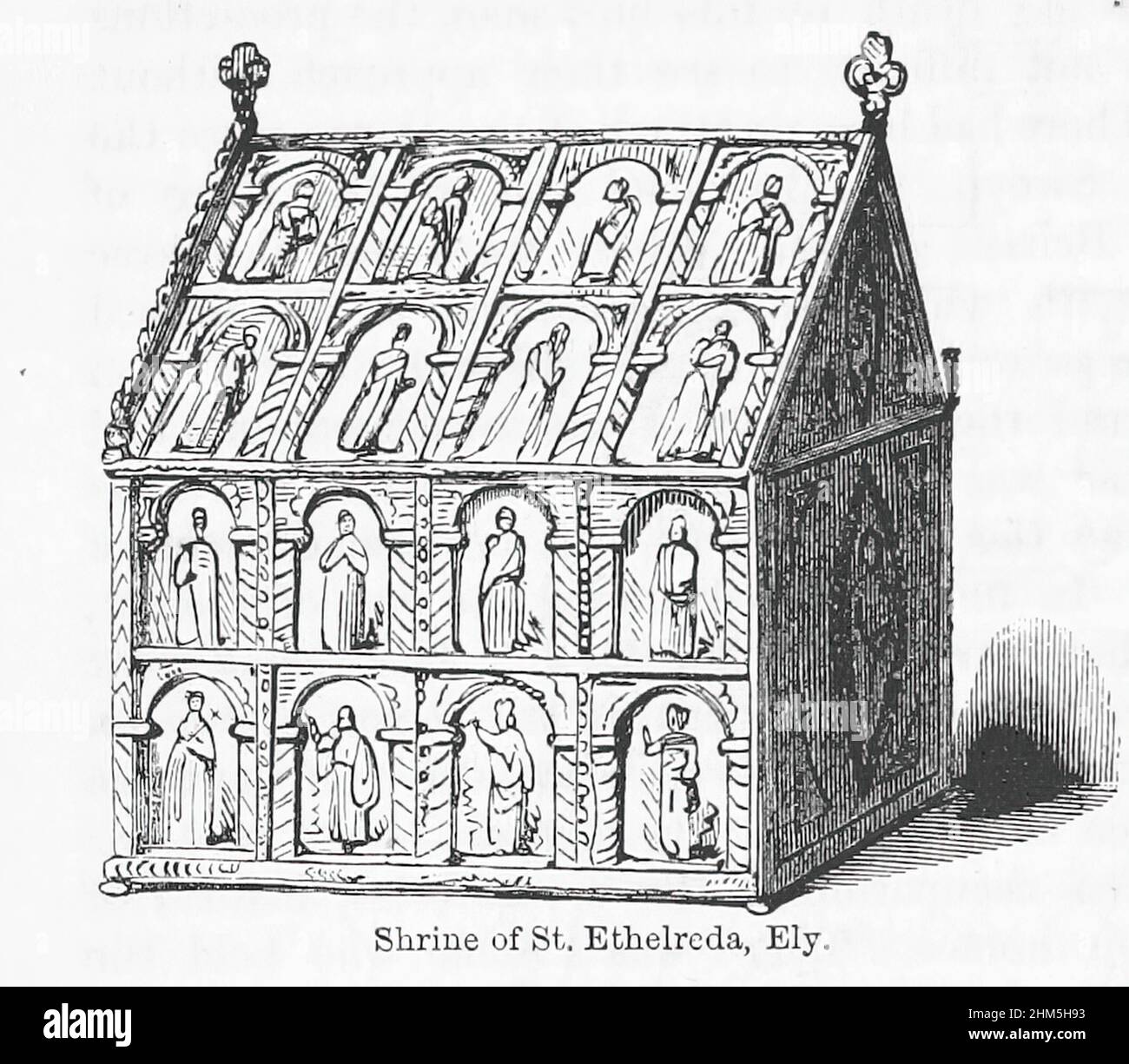 Santuario di Sant'Ethelreda, Ely - immagine tratta da 'la Storia popolare dell'Inghilterra: Una Storia illustrata della Società e del Governo dal primo periodo al nostro CAVALIERE OwnTimesBy Charles - Londra. Bradbury ed Evans. 1856-1862 Foto Stock