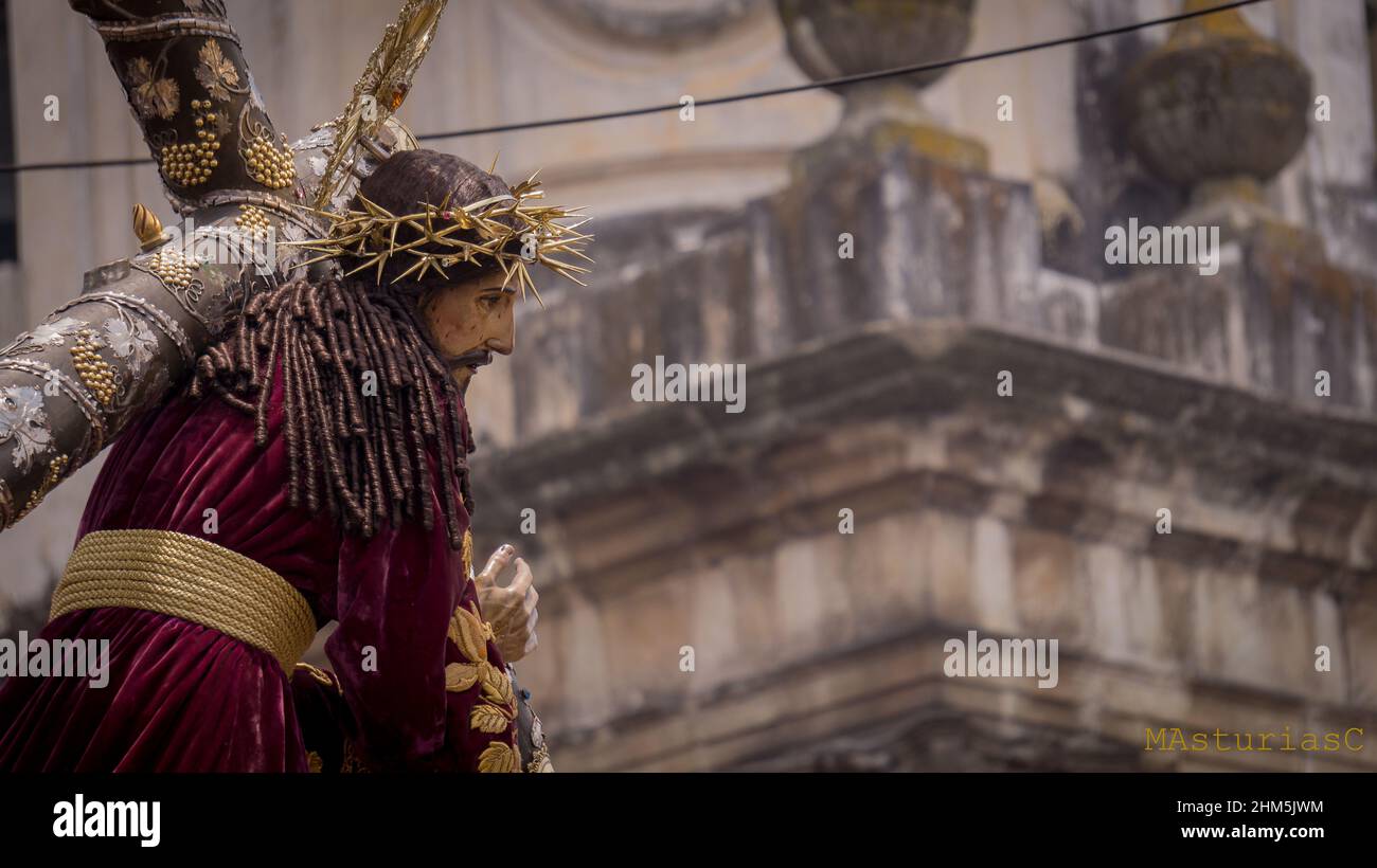 Jesus Nazareno de la merced, mas conocido como Patron Jurado, es la imagen de jesus mas antigua de Guatemala Foto Stock