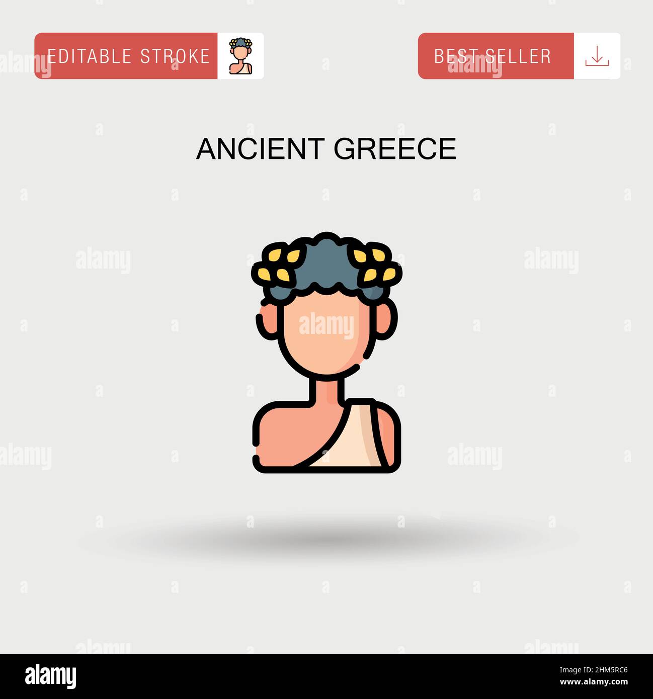 Antica grecia semplice icona vettoriale. Illustrazione Vettoriale