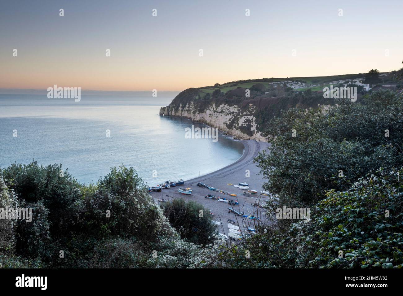 Beer Beach, parte del sito Patrimonio Mondiale dell'Umanita' della Jurassic Coast. Devon, Regno Unito. Foto Stock