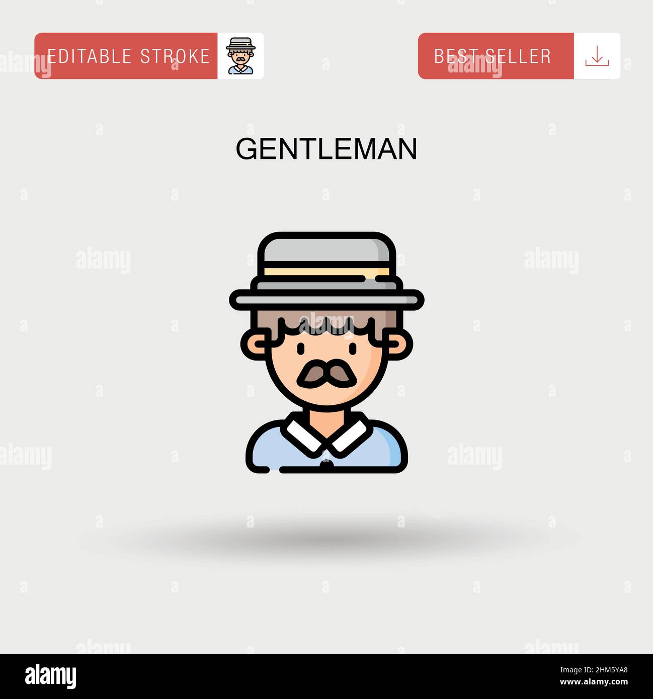 Gentleman semplice icona vettoriale. Illustrazione Vettoriale