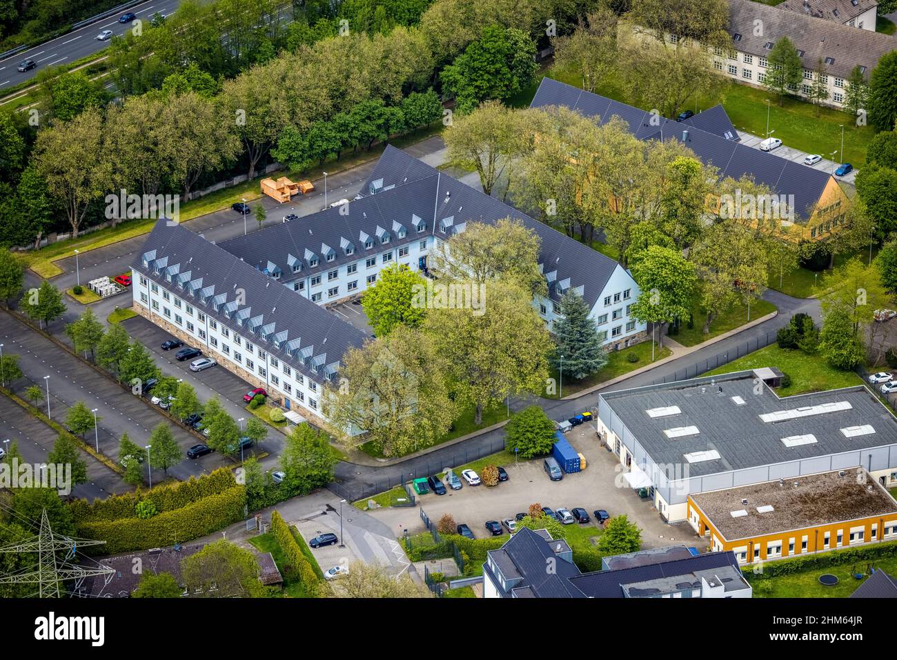 Fotografia aerea, Consolato generale turco Essen, Essen-Kray, Essen, zona della Ruhr, Renania settentrionale-Vestfalia, Germania, autorità, DE, Europa, Consolato, r Foto Stock