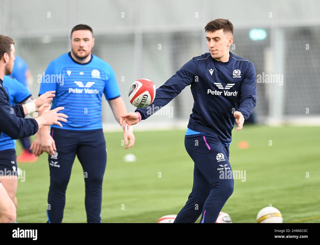 Oriam Sports Centre Edinburgh.Scotland.UK.7th Feb 22 Guinness Six Nations Cameron Redpath Training Session for Wales match. Foto Stock