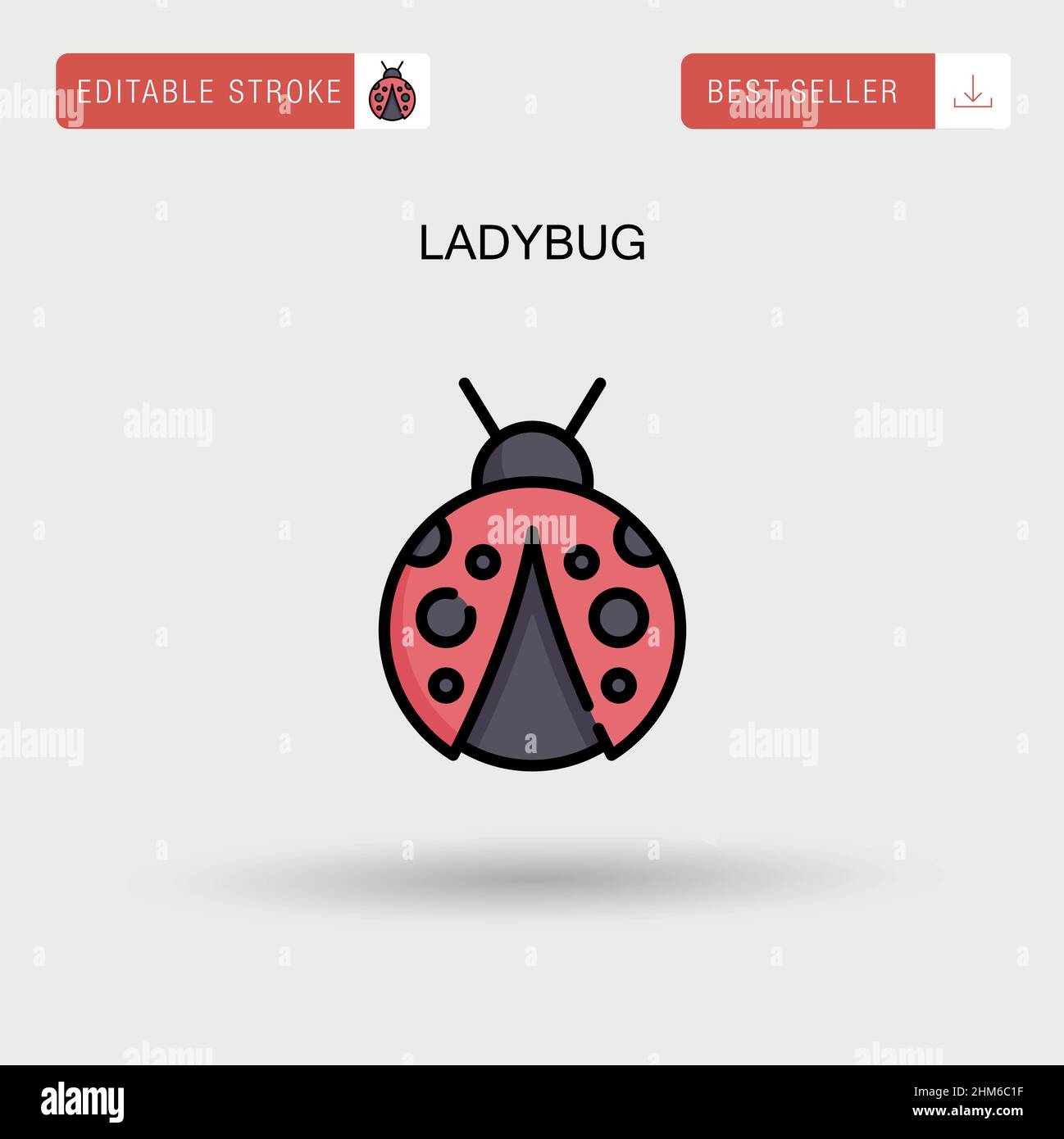 Icona Ladybug Simple Vector. Illustrazione Vettoriale