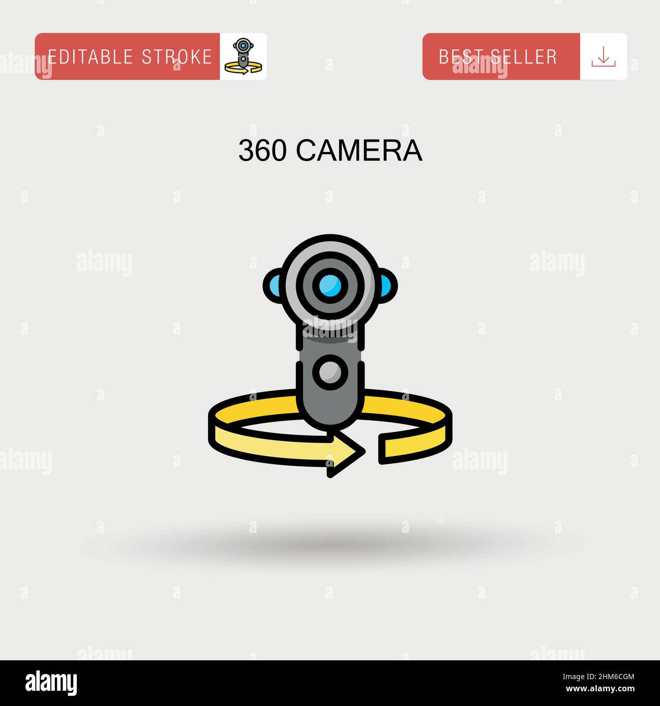 Icona vettore semplice da 360 telecamere. Illustrazione Vettoriale