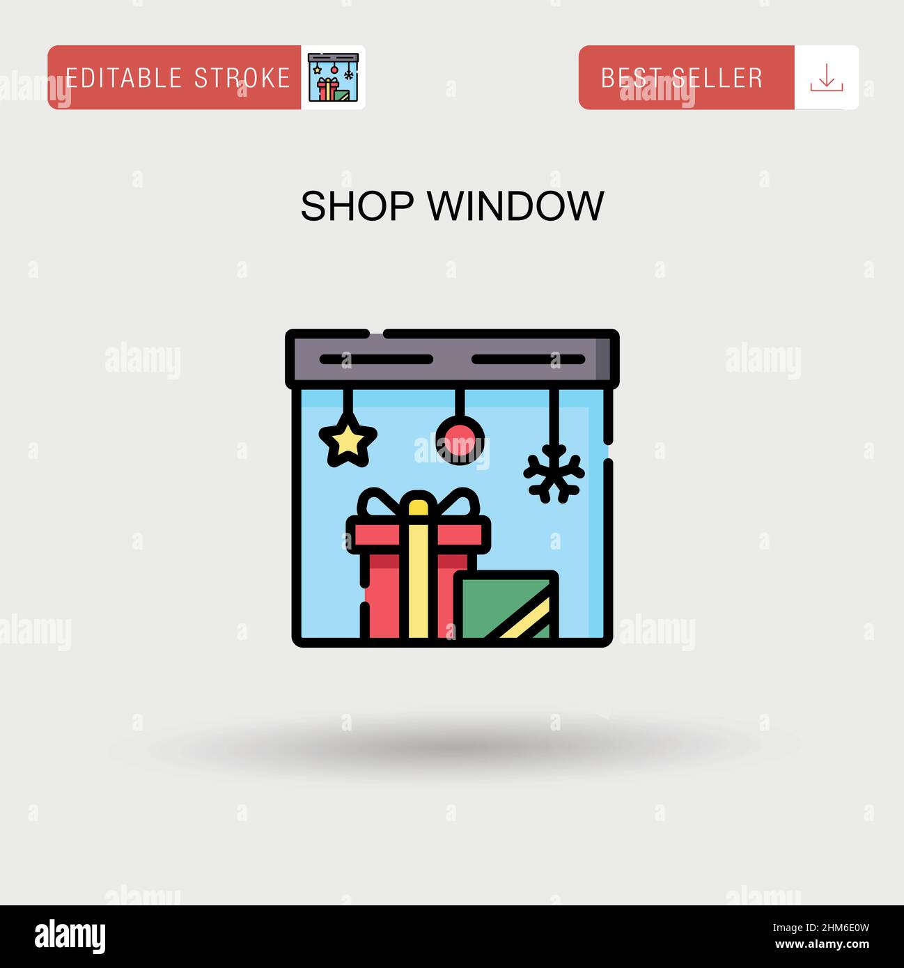Icona vettore semplice della finestra del negozio. Illustrazione Vettoriale