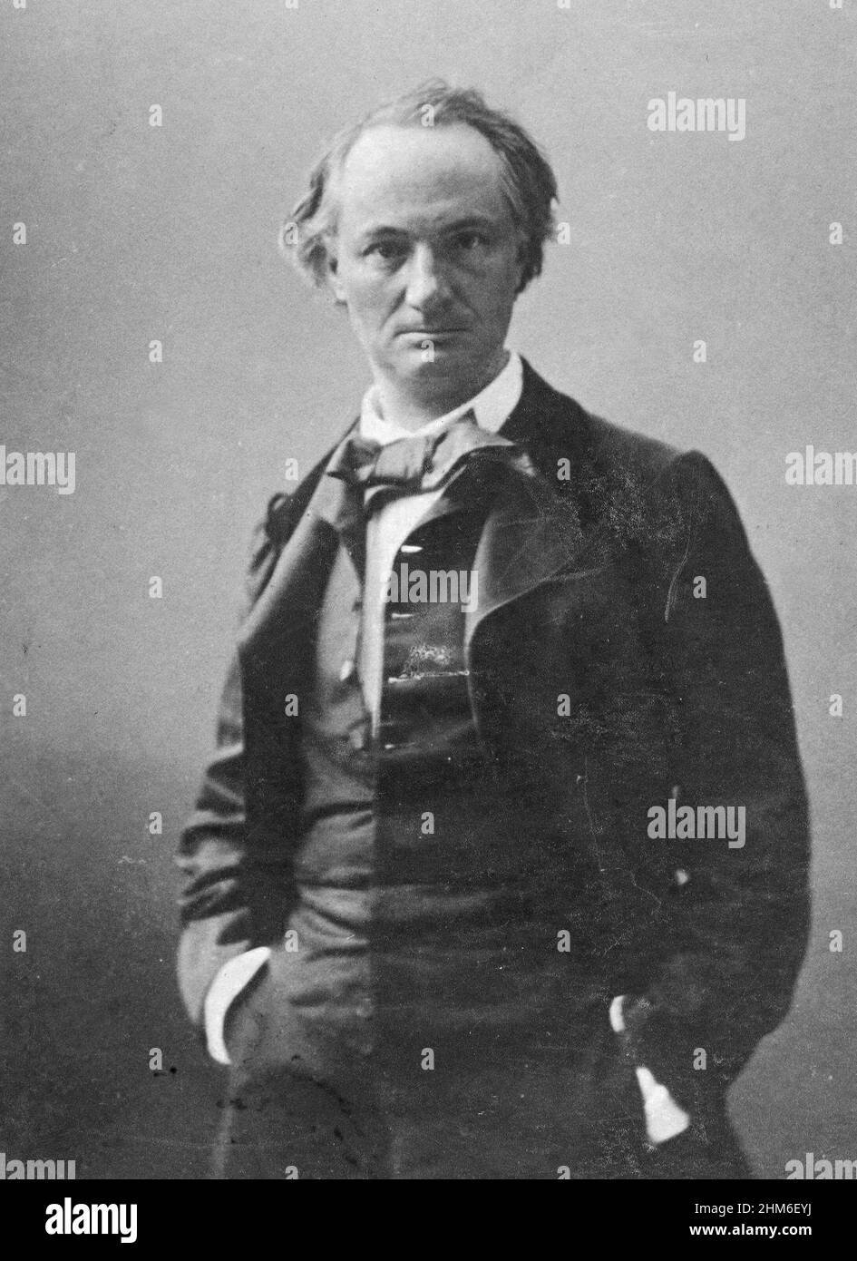 Un ritratto dello scrittore Fench Charles Baudelaire dal 1855, quando aveva 34 anni Foto Stock