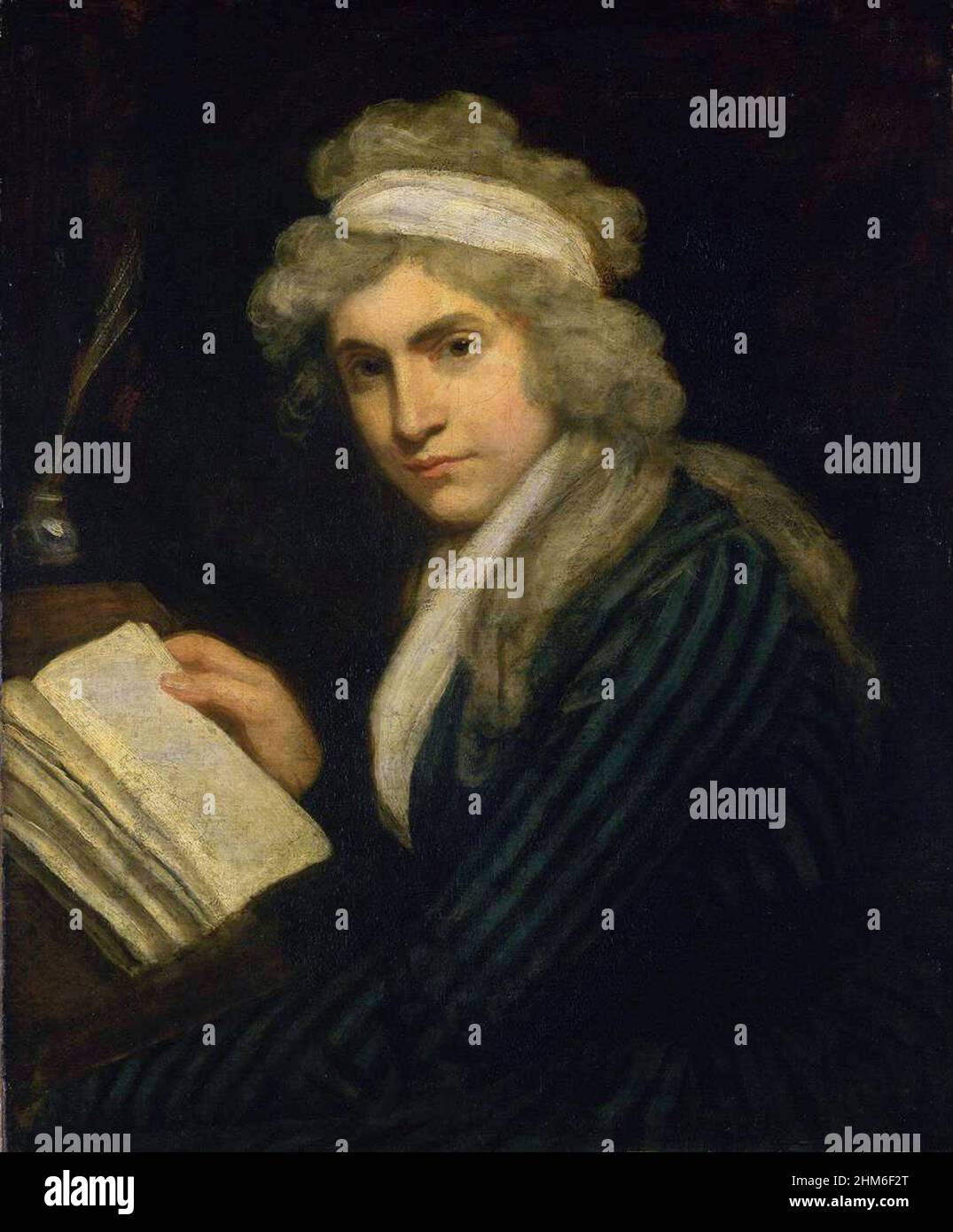 Ritratto della scrittrice inglese Mary Wollstonecraft, madre di Mary Shelley, autrice di Frankenstein. Il ritratto è del 1791 quando aveva 32 anni. Foto Stock