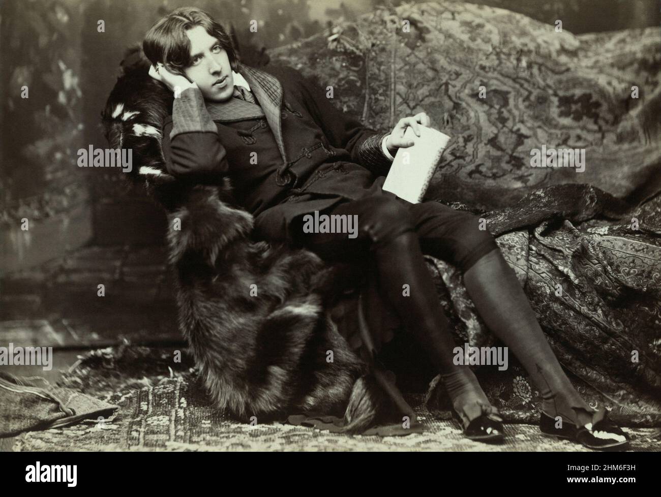 Un ritratto della scrittura irlandese, poeta e drammaturgo Oscar Wilde dal 1882 quando aveva 28 anni Foto Stock