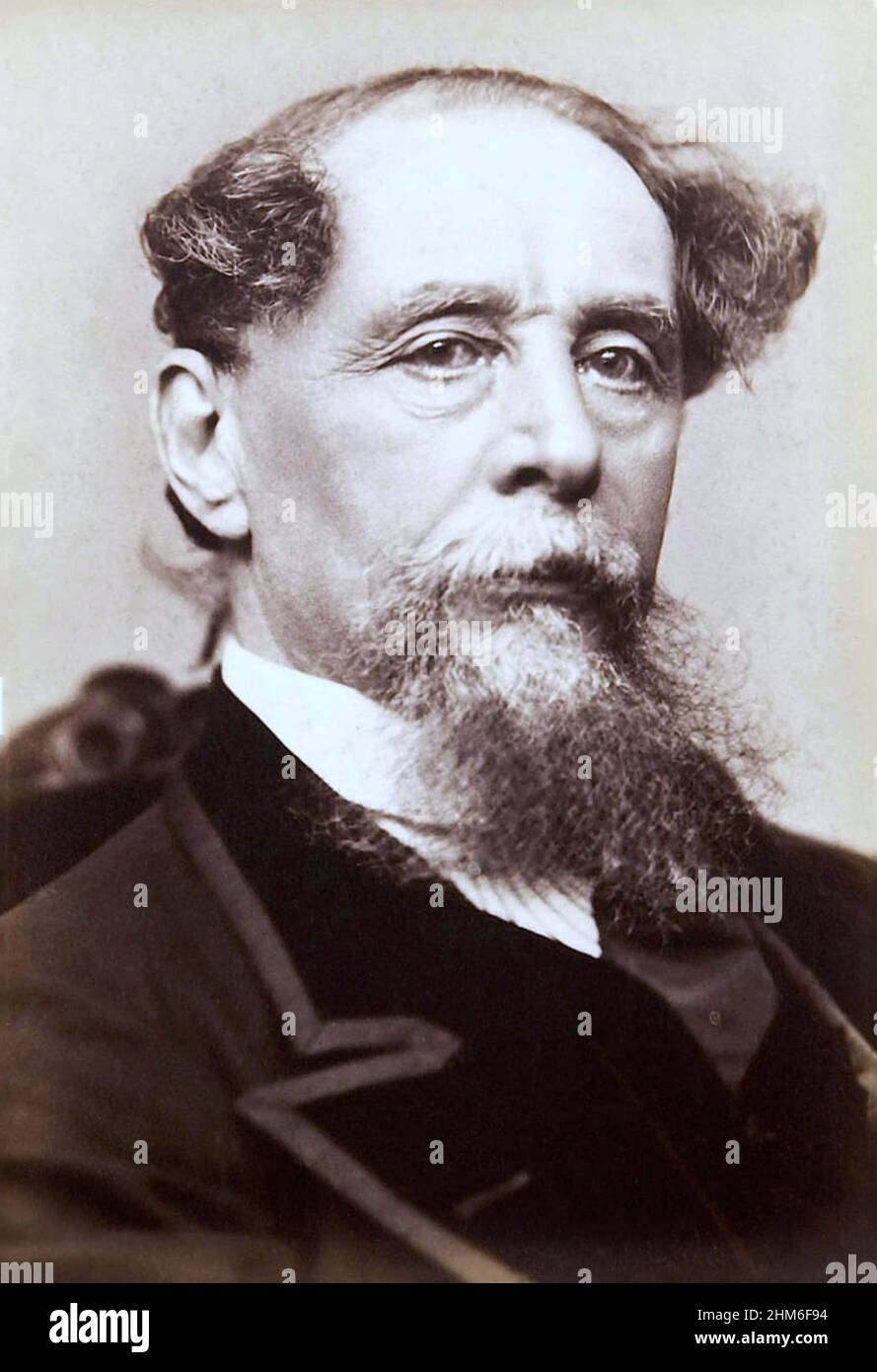 Un ritratto dello scrittore inglese Charles Dickens dal 1867 quando aveva 55 anni Foto Stock