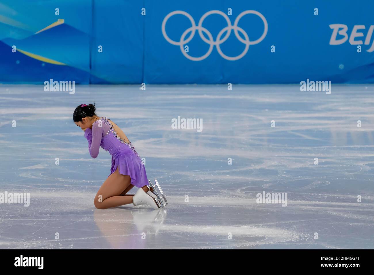 Pechino, Hebei, Cina. 7th Feb 2022. Karen CHEN (USA) compete al Capital Indoor Stadium durante le Olimpiadi invernali di Pechino 2022 a Pechino, Hebei, Cina (Credit Image: © Walter G. Arce Sr./ZUMA Press Wire) Credit: ZUMA Press, Inc./Alamy Live News Foto Stock