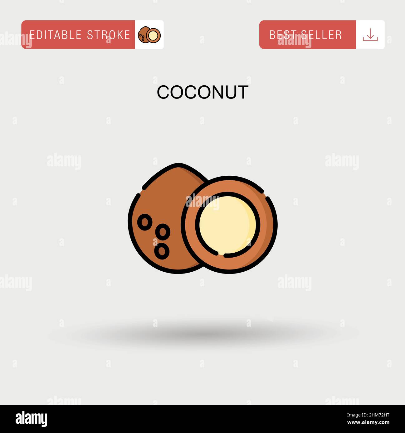 Icona vettore semplice Coconut. Illustrazione Vettoriale