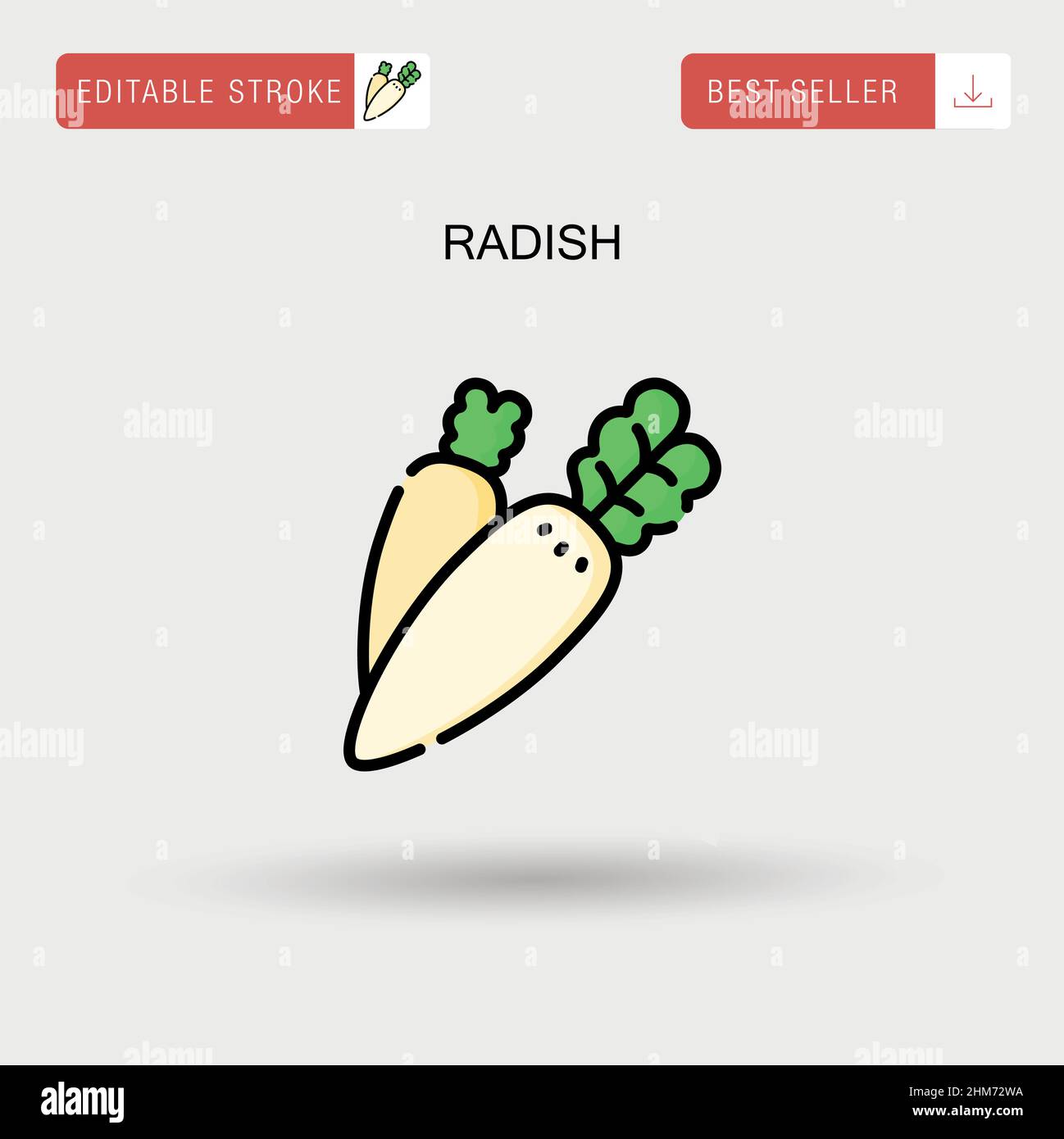 Icona vettore semplice RADISH. Illustrazione Vettoriale