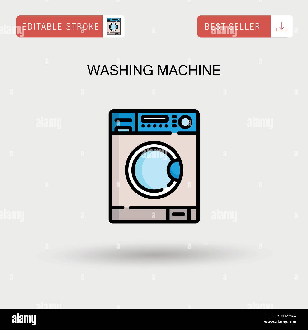 Lavatrice semplice icona vettoriale. Illustrazione Vettoriale