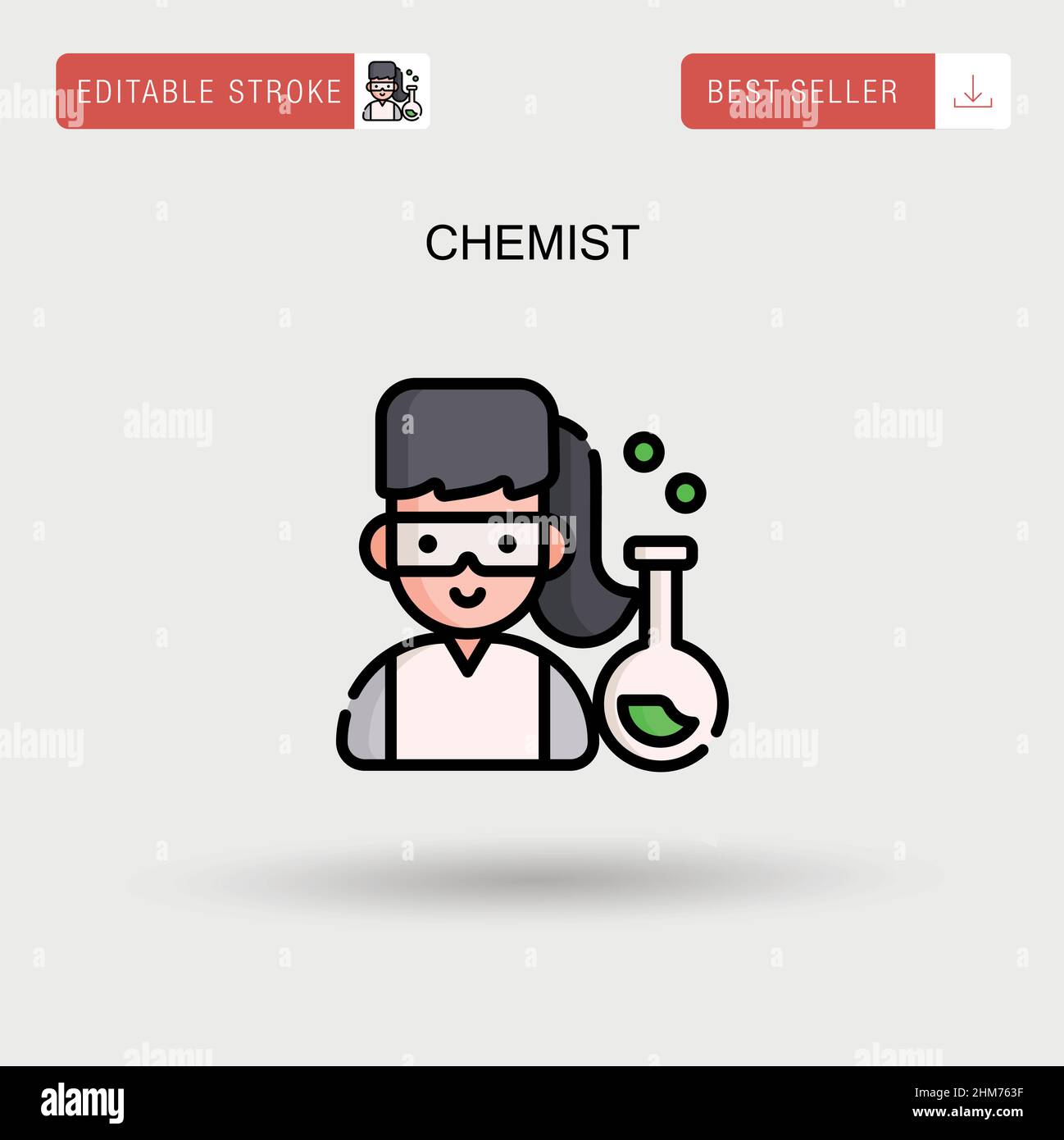 Icona vettore semplice chimico. Illustrazione Vettoriale
