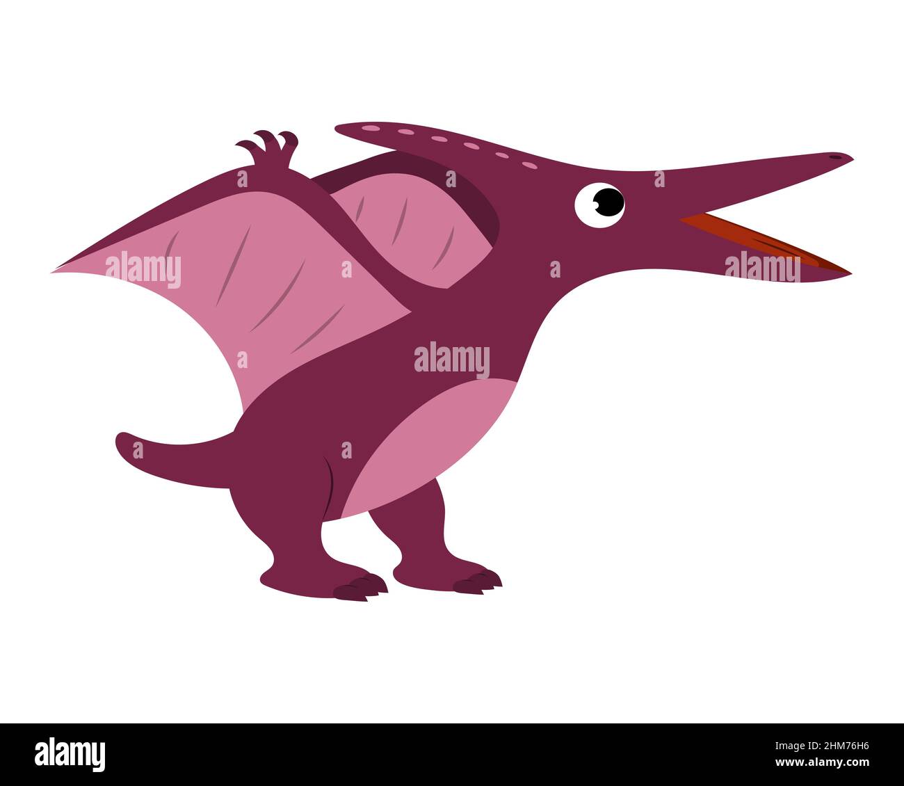 carino cartoon dinosauro bambino pterodactil. vettore isolato su uno sfondo bianco Illustrazione Vettoriale