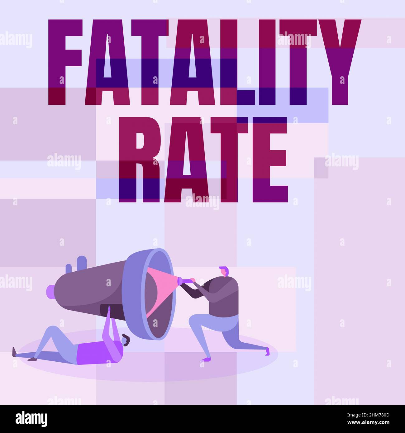 Frequenza di fatalità di visualizzazione concettuale. Internet Concept numero calcolato di morti su una gamma specifica di lavoratori di periodo che disegnano aiutarsi l'un l'altro con Foto Stock