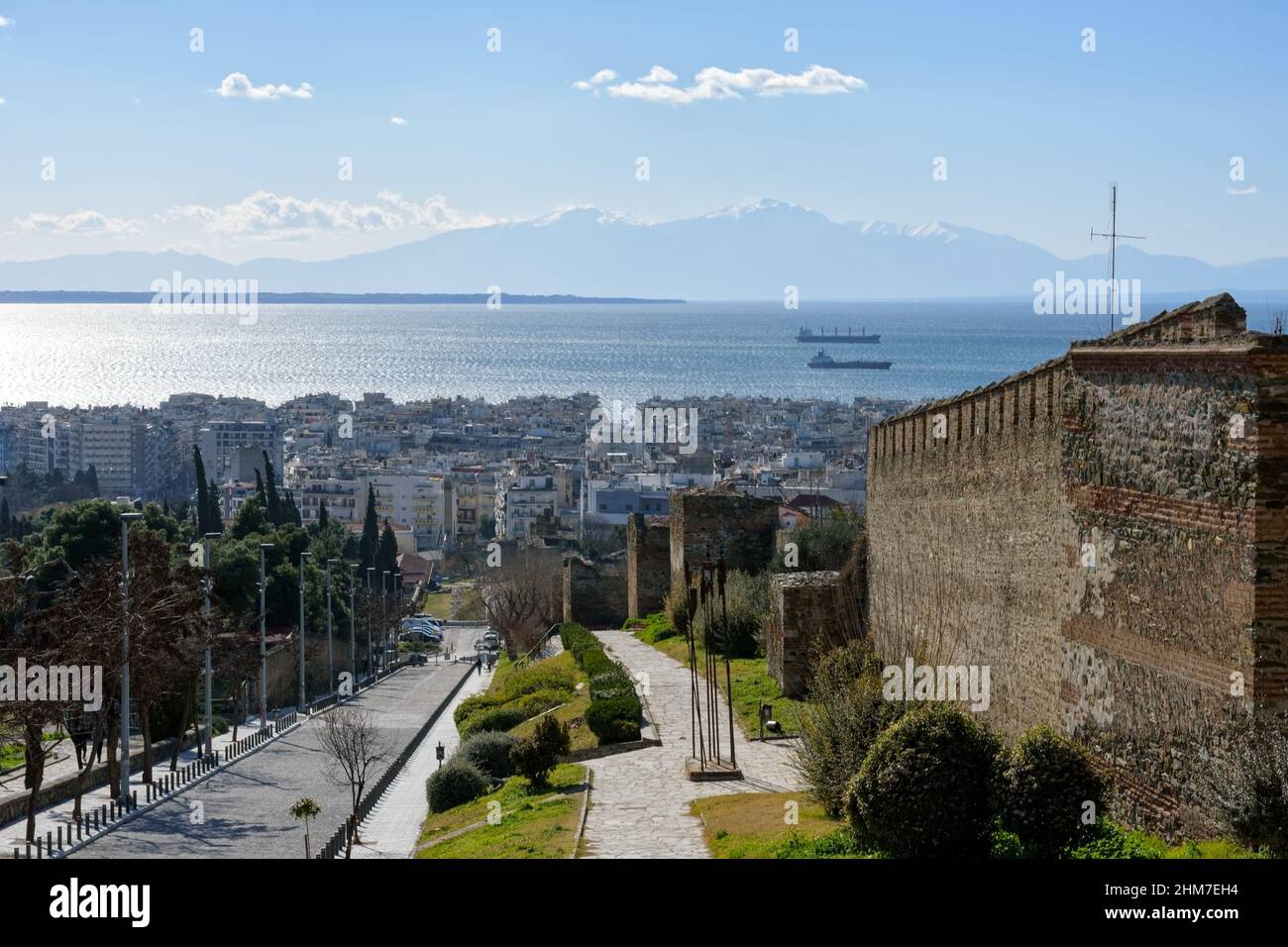 Vista panoramica della città di Salonicco, Grecia Foto Stock