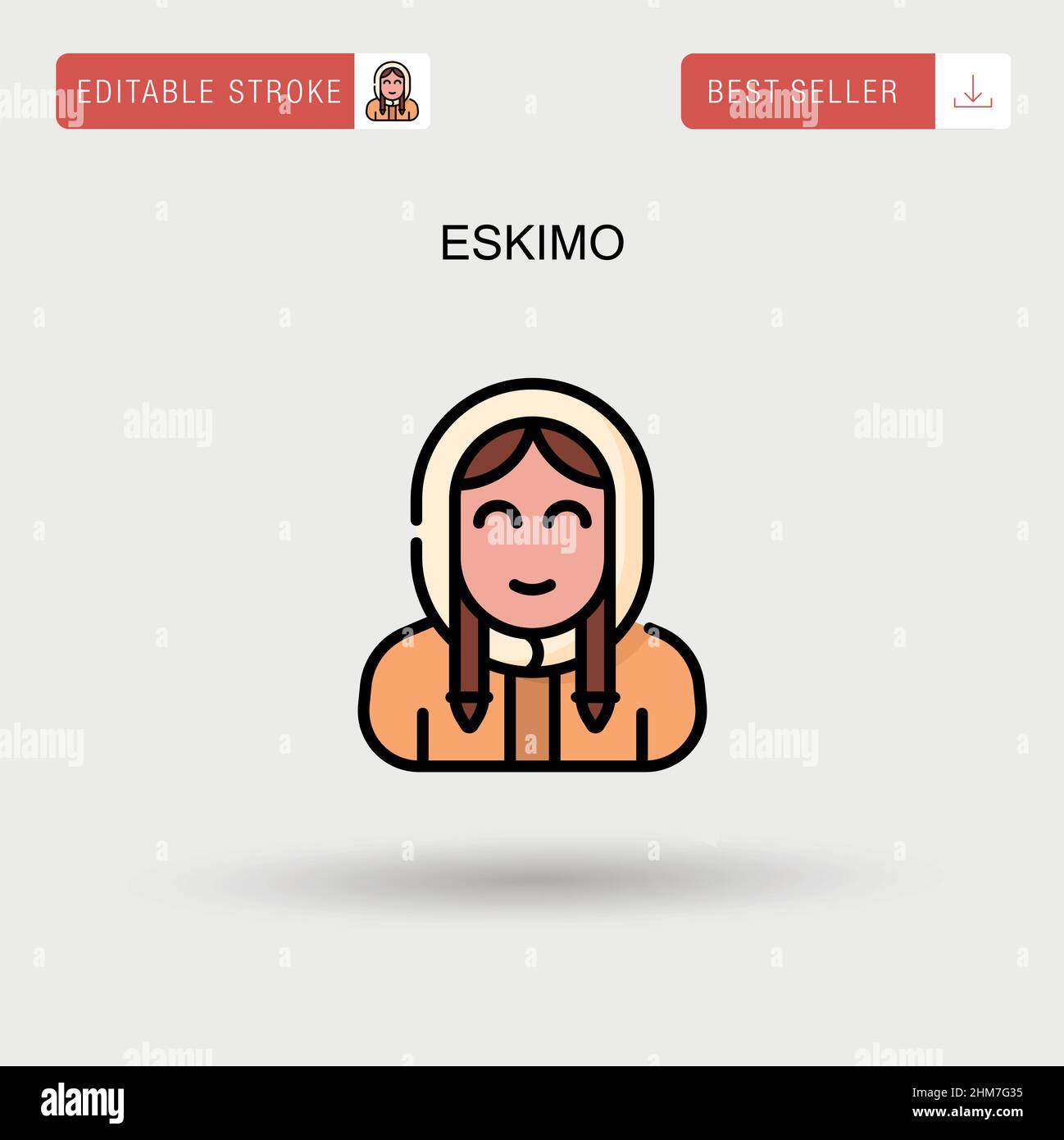 Icona vettoriale semplice di Eskimo. Illustrazione Vettoriale