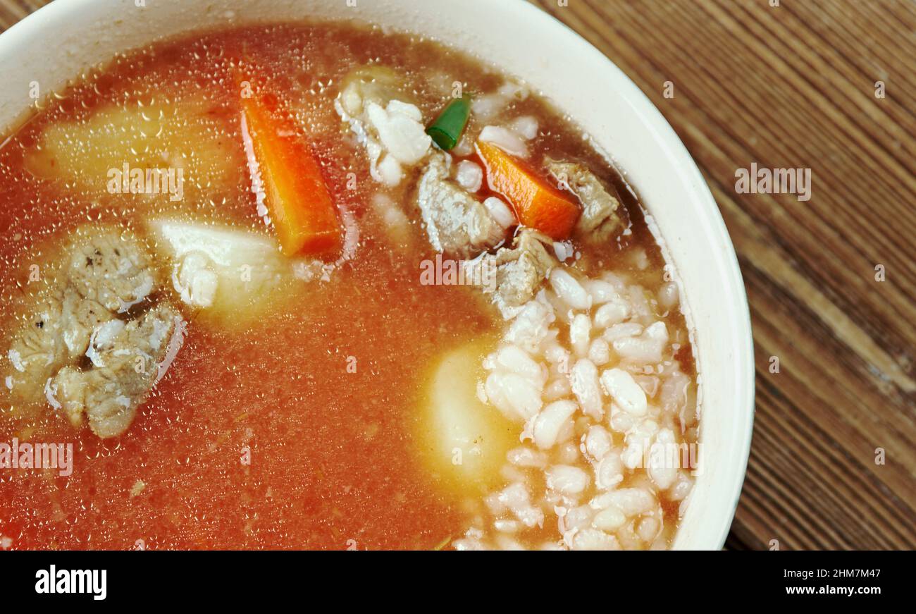 Minestra di patate - zuppa italiana di patate a base di riso Foto Stock