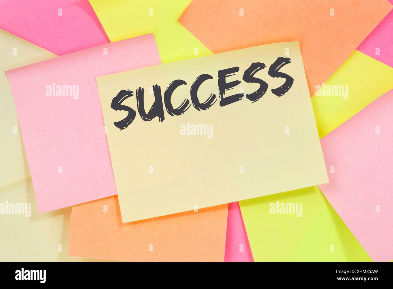 Successo successo carriera concetto di business leadership nota carta notepaper Foto Stock