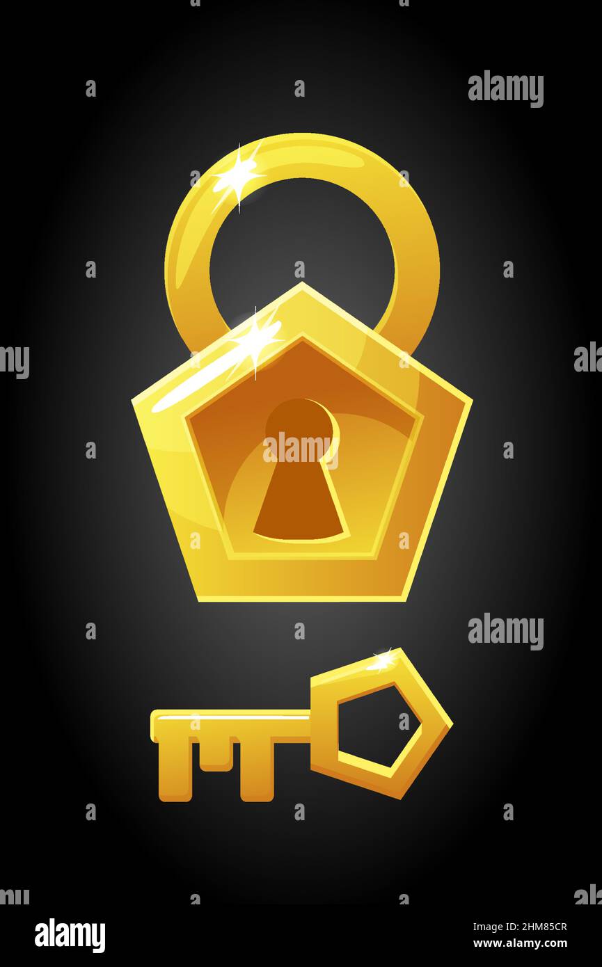 Illustrazione vettoriale di una chiave di bloccaggio di forma pentagonale. Illustrazione Vettoriale