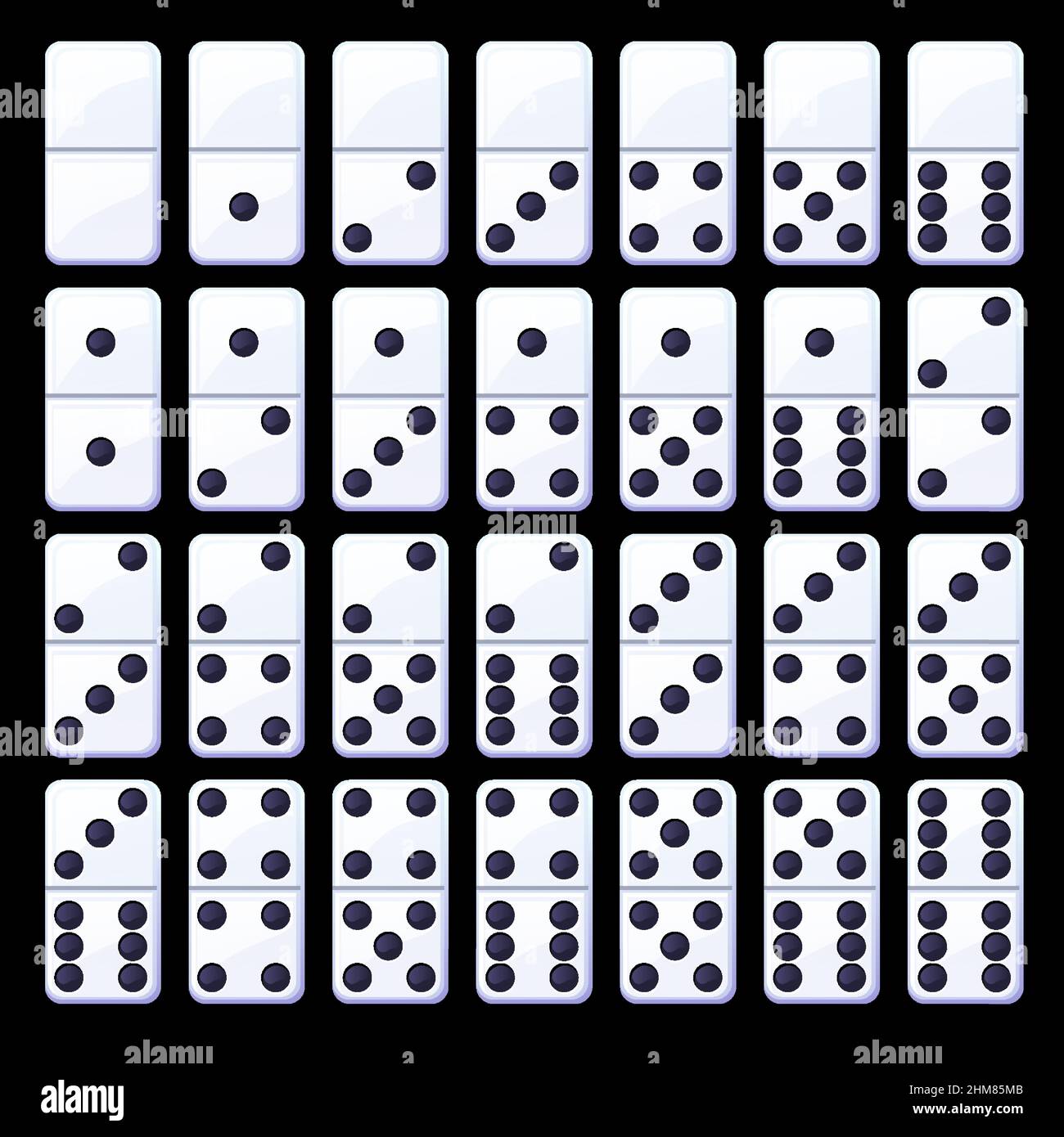 Set vettoriale di dominali classici isolati in bianco e nero. Illustrazione Vettoriale