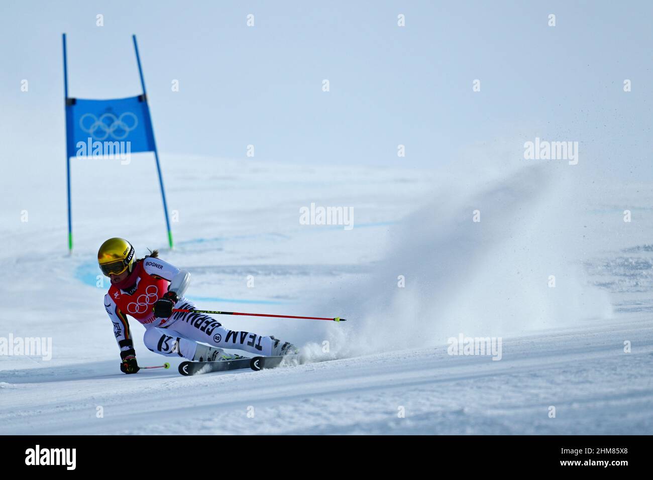 Emma AICHER (GER), sci alpino, Slalom gigante, azione, FEBBRAIO 7, 2022 - Sci alpino : Slalom gigante femminile durante i Giochi Olimpici invernali di Pechino 2022 presso il National Alpine Ski Centre di Pechino, Cina. 24th Olimpiadi invernali Pechino 2022 a Pechino dal 04,02.-20.02.2022. NESSUNA VENDITA AL DI FUORI DELLA GERMANIA ! Foto: Kenjiro Matsuoi/AFLO via Sven Simon Photo Agency GmbH & Co. Press Photo KG # Princess-Luise-Str. 41 # 45479 M uelheim/R uhr # Tel. 0208/9413250 # Fax. 0208/9413260 # conto 244 293 433 # arrivo # conto 4030 025 100 # BLZ 430 609 67 # e-mail: svensimon@t-online.de # www.sv Foto Stock