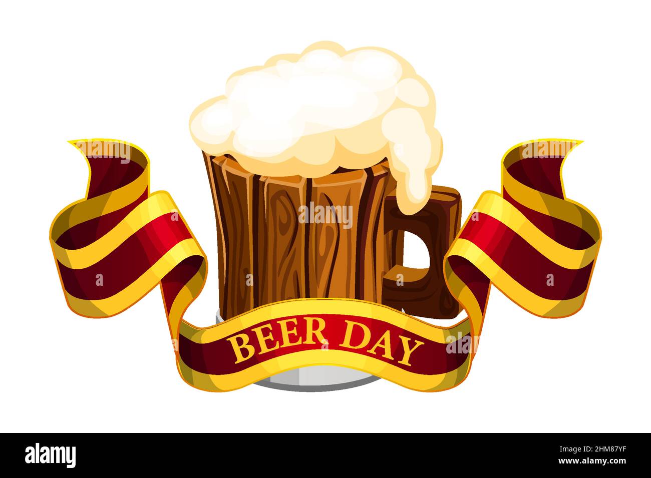 Banner vettoriale con l'iscrizione Beer Day. Illustrazione Vettoriale