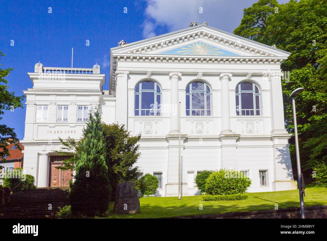 La storica sala di Fremason a Flensburg, Germania Foto Stock