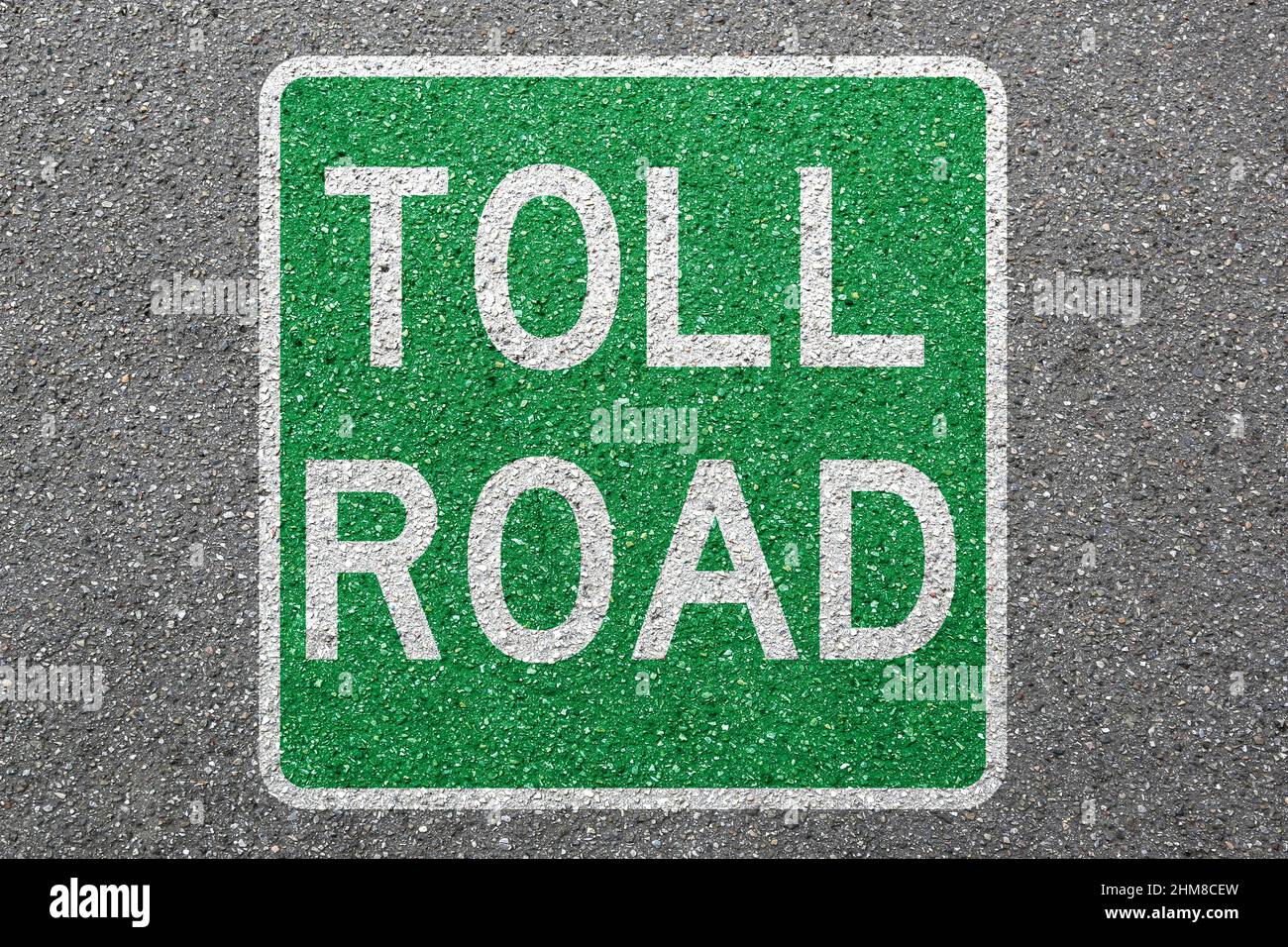 Strada a pedaggio città pagare soldi pagamento pulito aria autostrada segno zona concetto Foto Stock