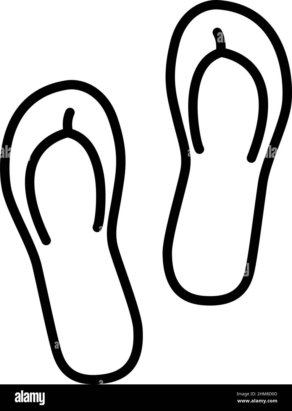 Flip flop icona linea su sfondo bianco, illustrazione vettoriale Illustrazione Vettoriale