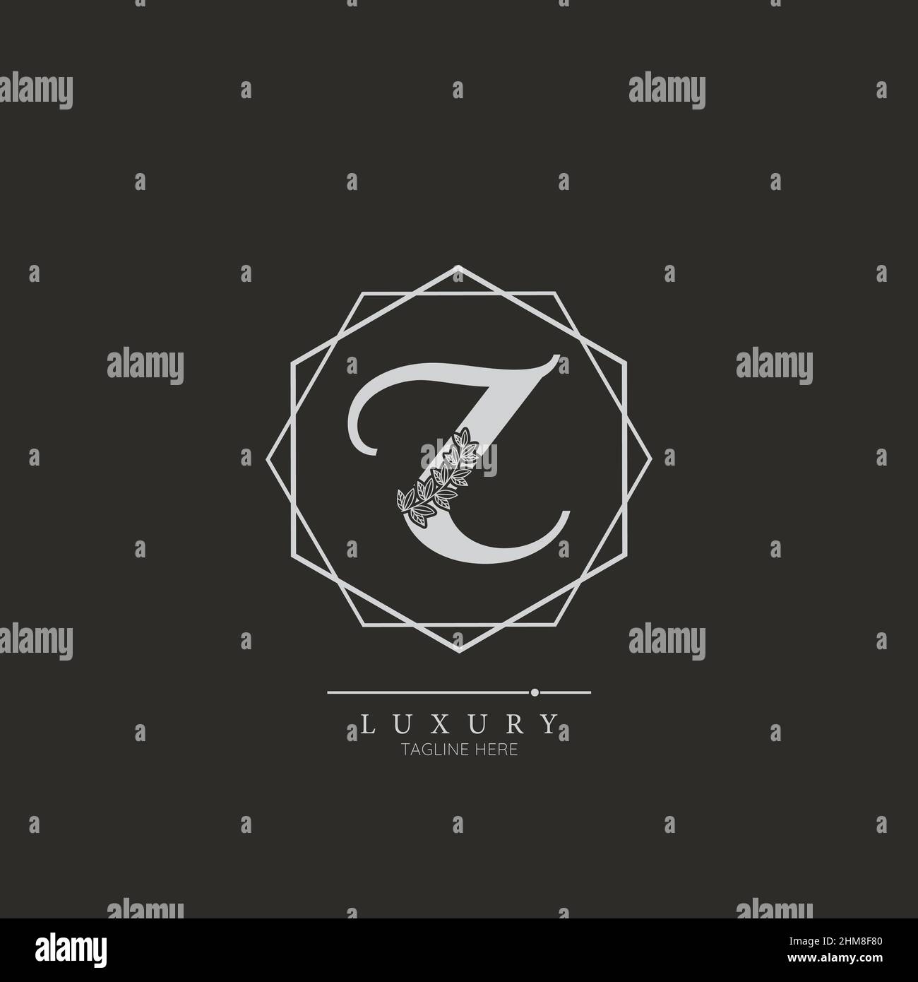Iniziale Z lettera di lusso bellezza fiorisce ornamento logo monogramma Illustrazione Vettoriale