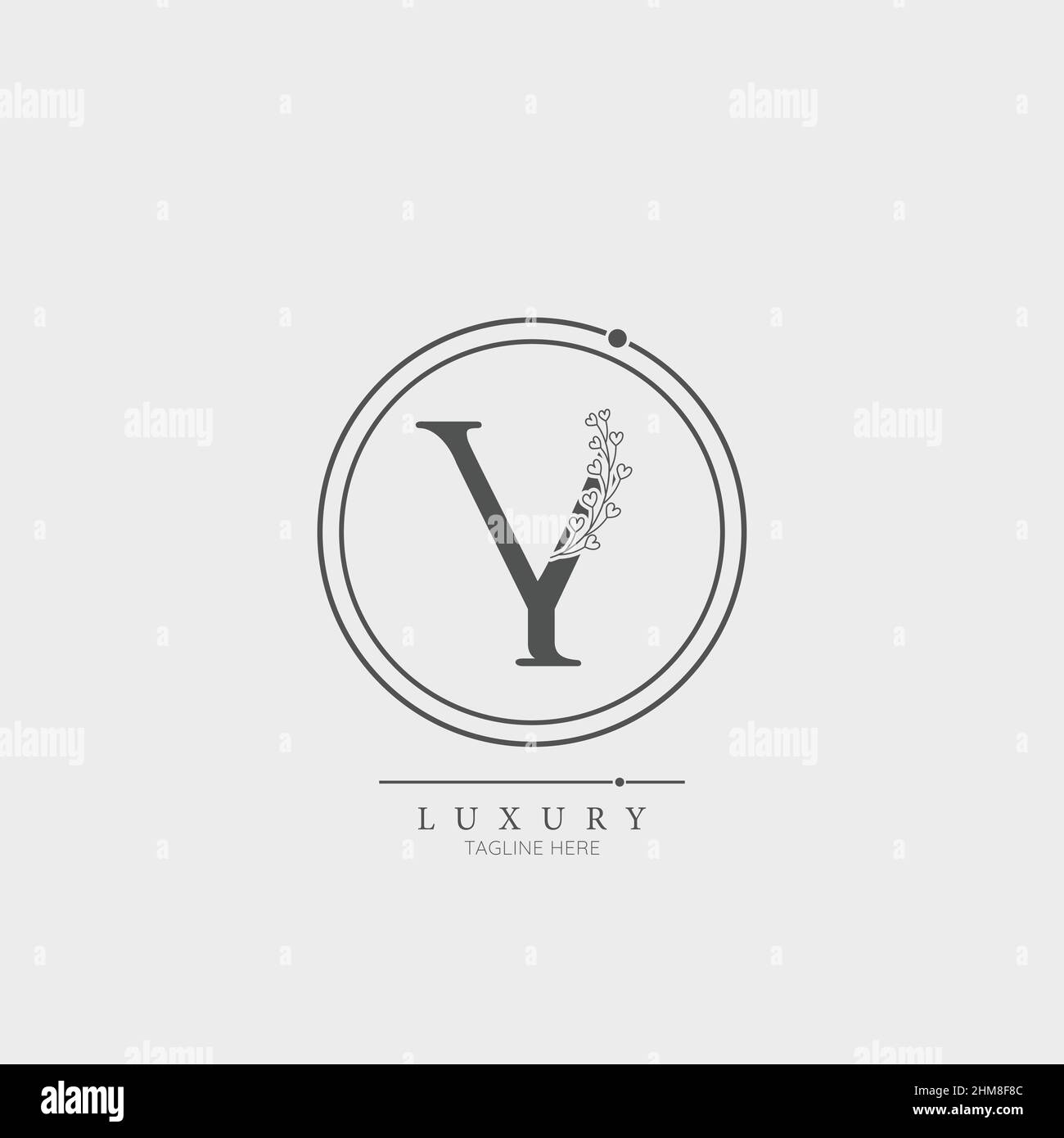 Iniziale Y lettera di lusso bellezza fiorisce ornamento logo monogramma Illustrazione Vettoriale
