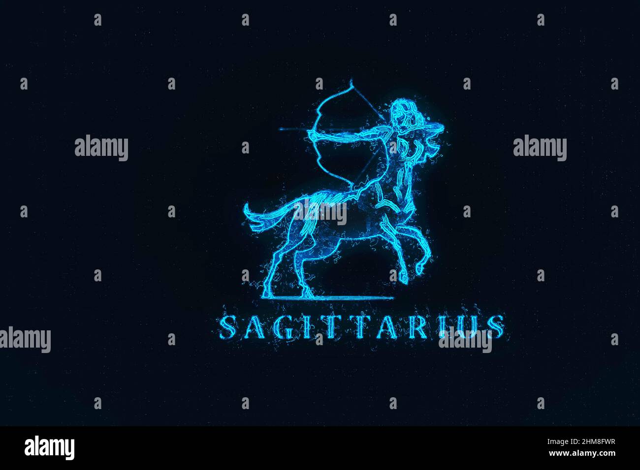 Segno del Sagittario zodiaco. Il centauro spara un arco Foto Stock