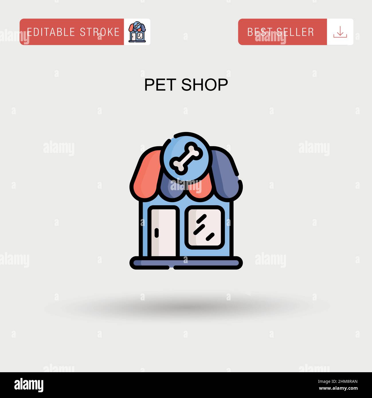 Icona vettore semplice negozio PET. Illustrazione Vettoriale
