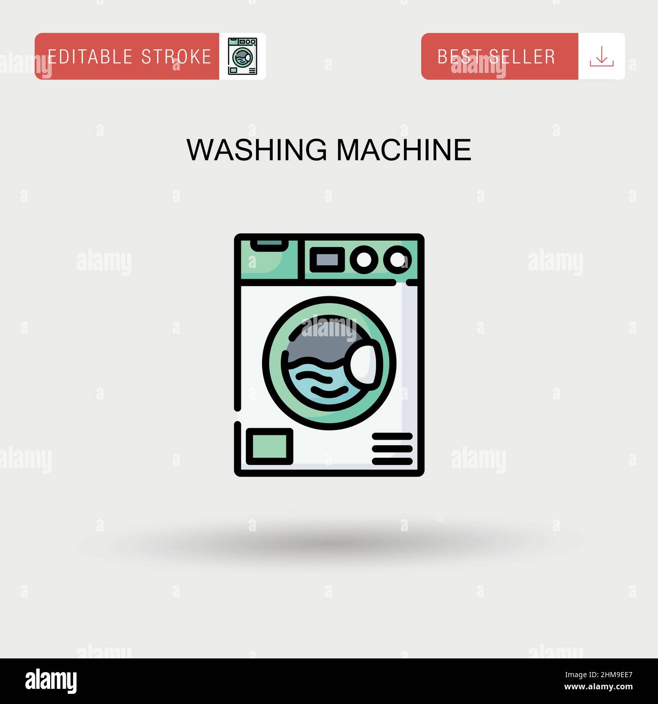 Lavatrice semplice icona vettoriale. Illustrazione Vettoriale