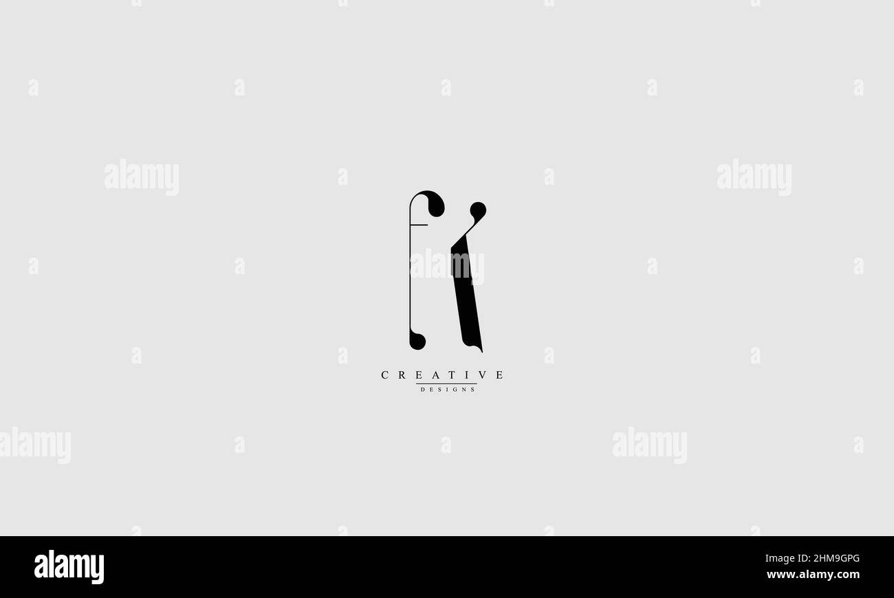 Lettere maiuscole iniziali logo monogramma FK KF F K Illustrazione Vettoriale