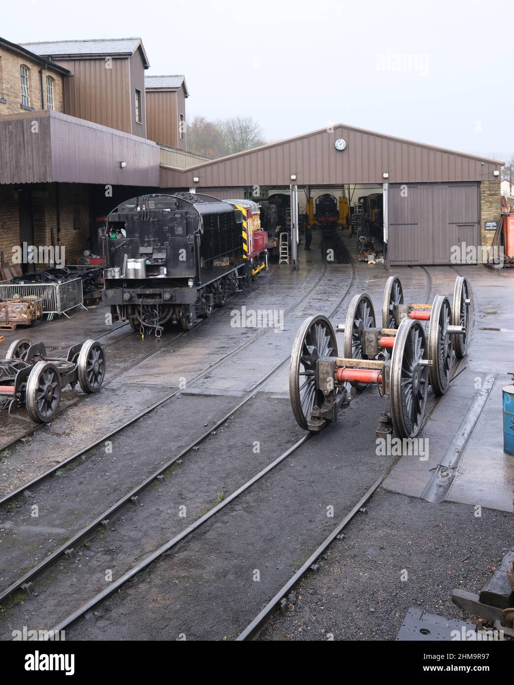 KWVR, Haworth Railway Yard e Engine Shed , West Yorkshire Foto Stock