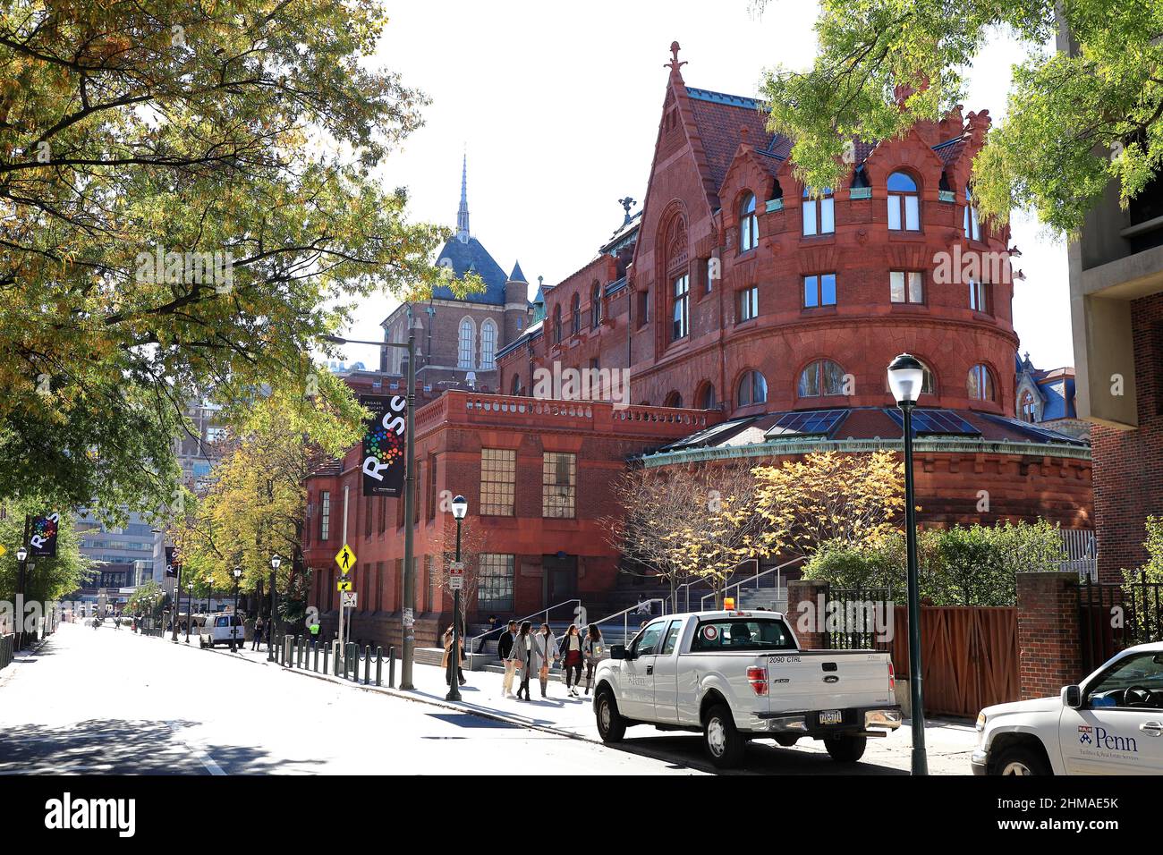 Fisher fine Arts Library e Arthur Ross Gallery edificio in University of Pennsylvania.Philadelphia.Pennsylvania.USA Foto Stock