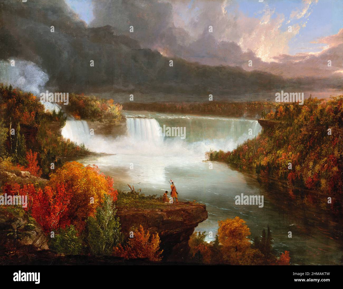 Vista distante delle Cascate del Niagara di Thomas Cole (1801-1848), olio su tela, 1830 Foto Stock