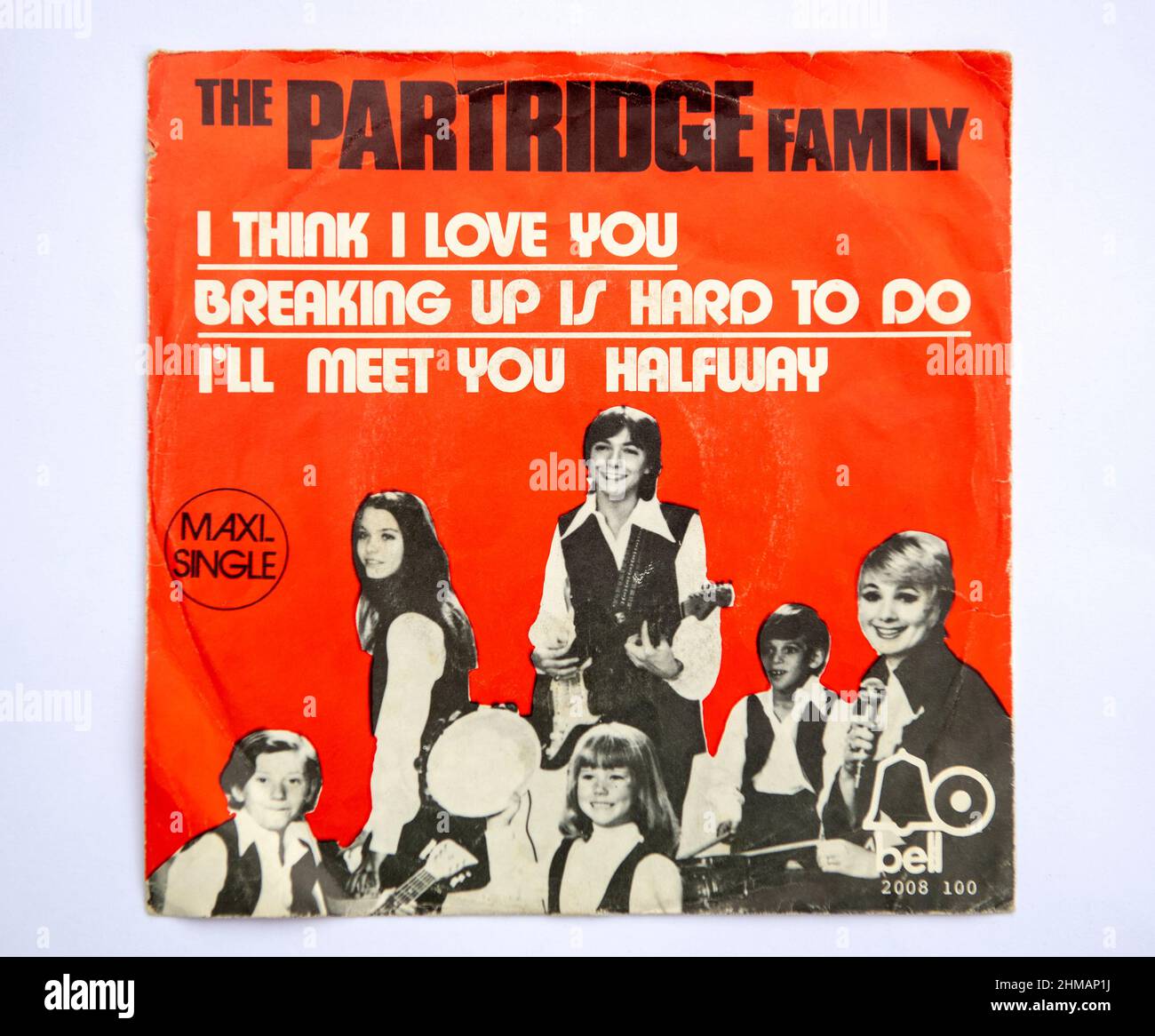 Copertina della versione singola da sette pollici di i Think i Love You della famiglia Partridge, che è stata rilasciata nel 1970. Foto Stock